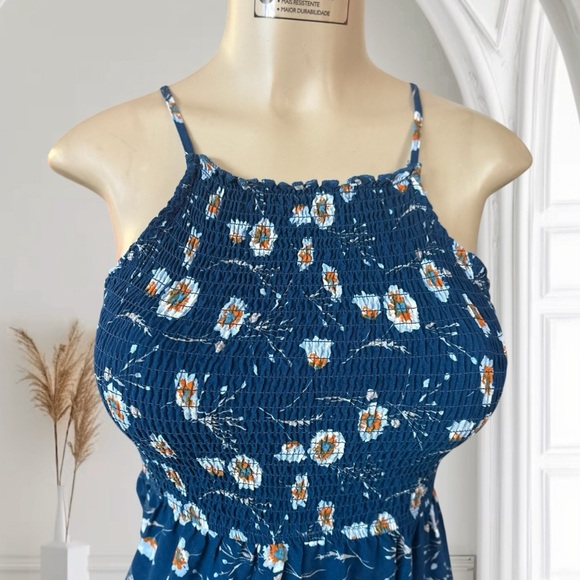 Charlotte Russe Blue Halter Sundress Midi - Picture 4 of 8